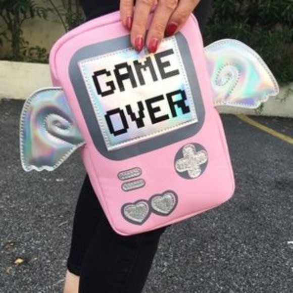 GAME OVER Gamer Pink Video Game Cosplay Handbag - Picture 4 of 6